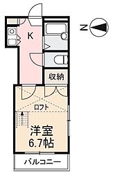 高松琴平電気鉄道長尾線 水田駅 徒歩4分の賃貸アパート 2階1Kの間取り