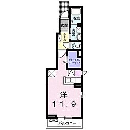 高松琴平電気鉄道長尾線 元山駅 徒歩7分の賃貸アパート 1階ワンルームの間取り