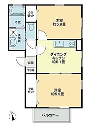 高松琴平電気鉄道長尾線 西前田駅 徒歩7分の賃貸アパート 1階2DKの間取り