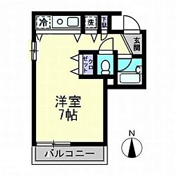 JR高徳線 栗林駅 徒歩8分の賃貸マンション 5階ワンルームの間取り