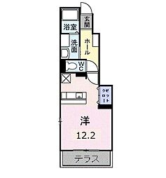 高松琴平電気鉄道琴平線 三条駅 徒歩35分の賃貸アパート 1階ワンルームの間取り