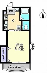 JR予讃線 高松駅 徒歩11分の賃貸マンション 1階1Kの間取り