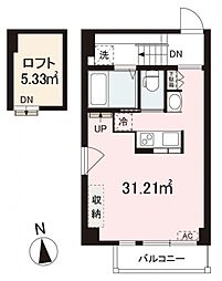 高松琴平電気鉄道志度線 今橋駅 徒歩4分の賃貸マンション 1階ワンルームの間取り