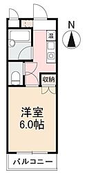 高松琴平電気鉄道長尾線 花園駅 徒歩4分の賃貸アパート 2階1Kの間取り