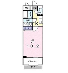 JR高徳線 昭和町駅 徒歩7分の賃貸マンション 1階1Kの間取り