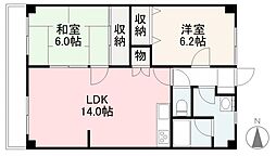 高松琴平電気鉄道琴平線 三条駅 徒歩17分の賃貸マンション 5階2LDKの間取り
