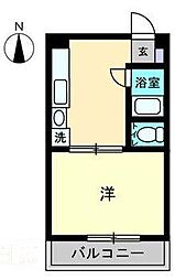 高松琴平電気鉄道琴平線 仏生山駅 徒歩15分の賃貸マンション 2階1DKの間取り