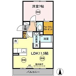 高松琴平電気鉄道琴平線 三条駅 徒歩13分の賃貸アパート 1階1LDKの間取り