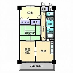 高松琴平電気鉄道長尾線 林道駅 徒歩7分の賃貸マンション 6階3DKの間取り