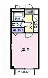 香川県高松市木太町5091番地9の賃貸アパート 2階1Kの間取り