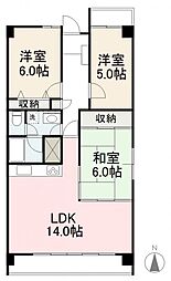 高松琴平電気鉄道長尾線 林道駅 徒歩13分の賃貸マンション 1階3LDKの間取り