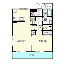 高松琴平電気鉄道長尾線 元山駅 徒歩23分の賃貸マンション 1階1LDKの間取り
