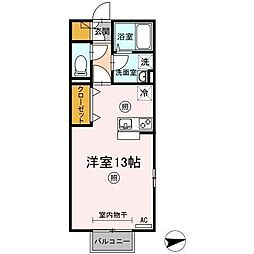 高松琴平電気鉄道長尾線 花園駅 徒歩12分の賃貸アパート 1階1Kの間取り