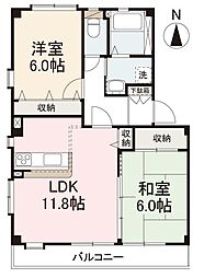 高松琴平電気鉄道志度線 潟元駅 徒歩27分の賃貸アパート 1階2LDKの間取り