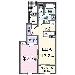 高松琴平電気鉄道志度線 八栗駅 徒歩25分の賃貸アパート 1階1LDKの間取り