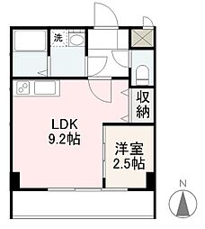 高松琴平電気鉄道琴平線 片原町駅 徒歩5分の賃貸マンション 6階1LDKの間取り