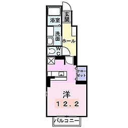 JR予讃線 香西駅 徒歩9分の賃貸アパート 1階ワンルームの間取り