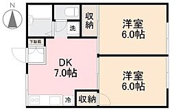 高松琴平電気鉄道長尾線 池戸駅 徒歩3分の賃貸アパート 1階2DKの間取り