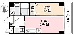 高松琴平電気鉄道長尾線 花園駅 徒歩7分の賃貸マンション 7階1LDKの間取り
