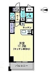 JR高徳線 栗林公園北口駅 徒歩8分の賃貸マンション 6階1Kの間取り