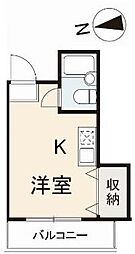 JR高徳線 栗林公園北口駅 徒歩10分の賃貸アパート 3階ワンルームの間取り