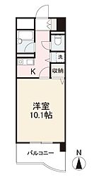 JR予讃線 香西駅 徒歩12分の賃貸マンション 3階1Kの間取り
