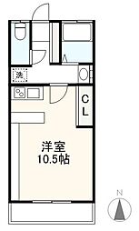 JR高徳線 栗林公園北口駅 徒歩12分の賃貸マンション 3階1Kの間取り