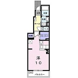 JR高徳線 木太町駅 徒歩14分の賃貸アパート 1階ワンルームの間取り
