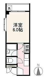 高松琴平電気鉄道長尾線 木太東口駅 徒歩8分の賃貸マンション 2階1Kの間取り