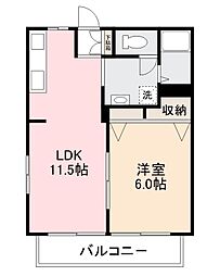 JR高徳線 木太町駅 徒歩8分の賃貸アパート 2階1LDKの間取り