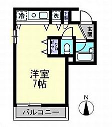 JR高徳線 栗林駅 徒歩8分の賃貸マンション 3階ワンルームの間取り