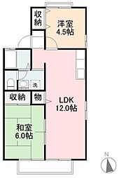 高松琴平電気鉄道琴平線 栗林公園駅 徒歩14分の賃貸アパート 2階2LDKの間取り