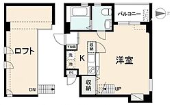 高松琴平電気鉄道琴平線 瓦町駅 徒歩4分の賃貸マンション 7階ワンルームの間取り