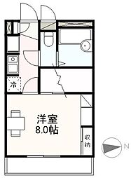JR高徳線 木太町駅 徒歩10分の賃貸アパート 3階1Kの間取り