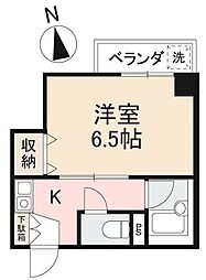 JR高徳線 昭和町駅 徒歩2分の賃貸マンション 4階1Kの間取り