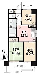 高松琴平電気鉄道琴平線 栗林公園駅 徒歩2分の賃貸マンション 9階3DKの間取り