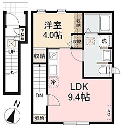 JR高徳線 昭和町駅 徒歩5分の賃貸アパート 2階1LDKの間取り