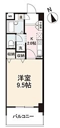 JR高徳線 木太町駅 徒歩11分の賃貸マンション 4階1Kの間取り