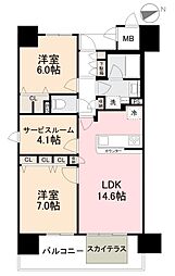 高松琴平電気鉄道琴平線 栗林公園駅 徒歩7分の賃貸マンション 5階2SLDKの間取り