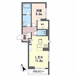 高松琴平電気鉄道志度線 松島二丁目駅 徒歩8分の賃貸マンション 1階1LDKの間取り
