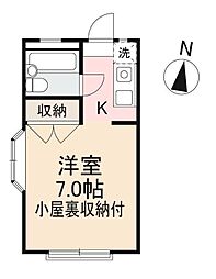 JR高徳線 昭和町駅 徒歩15分の賃貸アパート 2階1Kの間取り