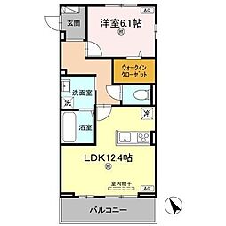 JR高徳線 昭和町駅 徒歩9分の賃貸アパート 2階1LDKの間取り