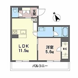 高松琴平電気鉄道志度線 松島二丁目駅 徒歩8分の賃貸マンション 3階1LDKの間取り