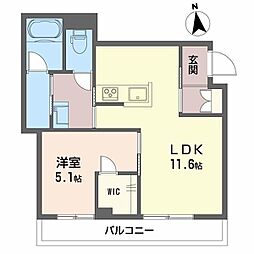 高松琴平電気鉄道琴平線 三条駅 徒歩15分の賃貸マンション 2階1LDKの間取り