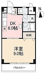 JR高徳線 栗林公園北口駅 徒歩9分の賃貸マンション 4階1DKの間取り