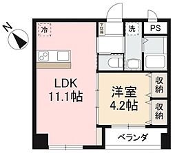 高松琴平電気鉄道琴平線 三条駅 徒歩14分の賃貸マンション 4階1LDKの間取り