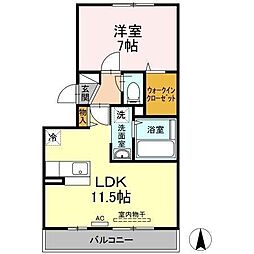 高松琴平電気鉄道琴平線 三条駅 徒歩13分の賃貸アパート 3階1LDKの間取り