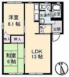 グリーンコートE 2LDKの間取図画像