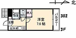 JR高徳線 昭和町駅 徒歩11分の賃貸マンション 3階1Kの間取り