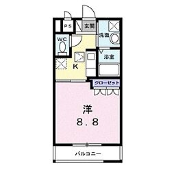 高松琴平電気鉄道琴平線 太田駅 徒歩10分の賃貸アパート 1階1Kの間取り